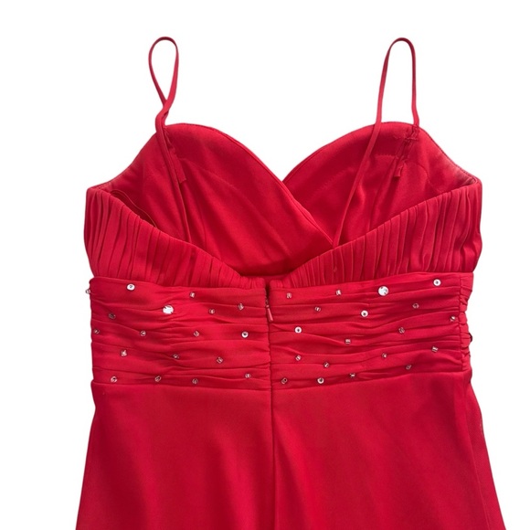 Princess Collection Red Rhinestone Dress size 4 with straps homecoming cocktail - Picture 6 of 11